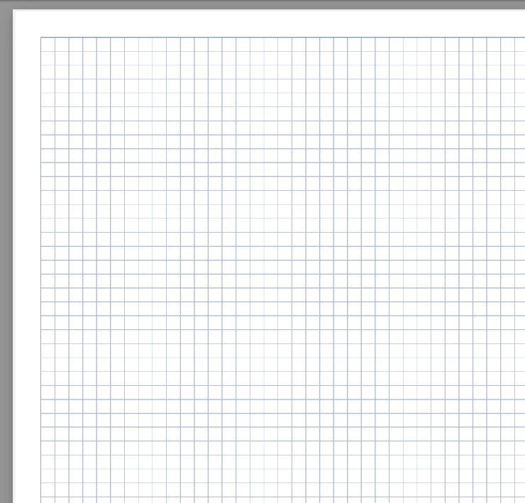 A quadrille paper with thin blue lines on a white background.