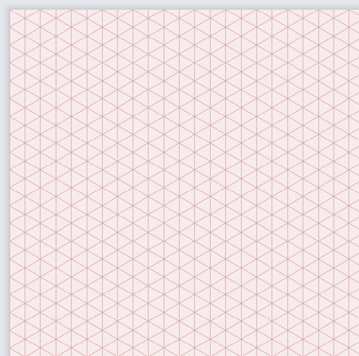 An isometric grid with red lines on a pale red background.