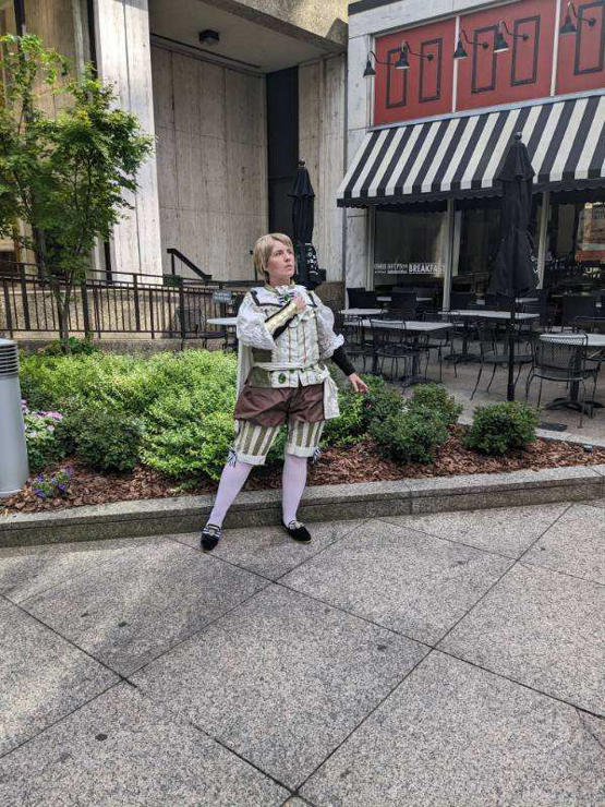 I am dressed as the frilly lad i spent all summer sewing it. And I’m so happy and proud that it’s done. 